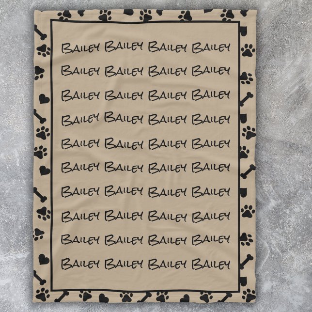 Modern enkel Trendig Pet Hund Cat Namn Fleecefilt (Skapare uppladdad)