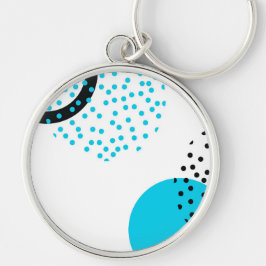 Modern, enkel, trendig, stadscirkelgrafik rund silverfärgad nyckelring