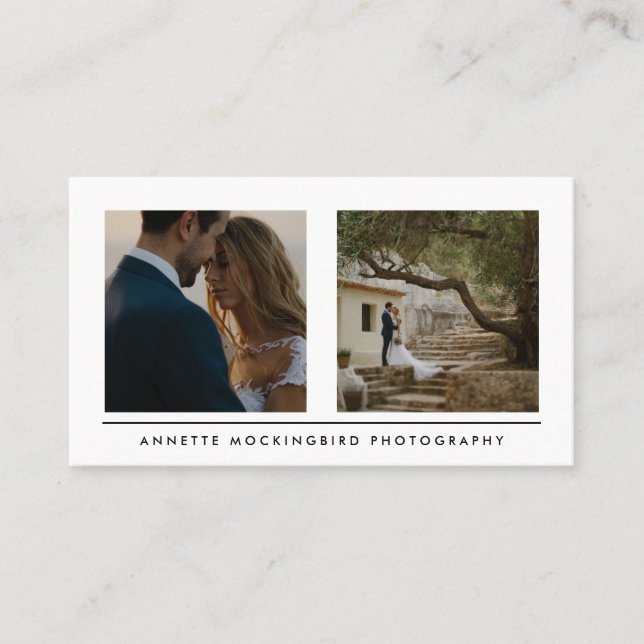 Modern enkel två Minimalist fotografi för foto | Visitkort (Framsida)