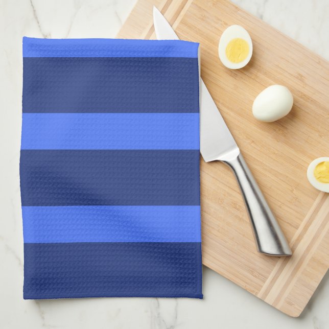 Modern enkel två Tone Rand Geometric navy blue Kökshandduk (Vikt i Fjärdedel)