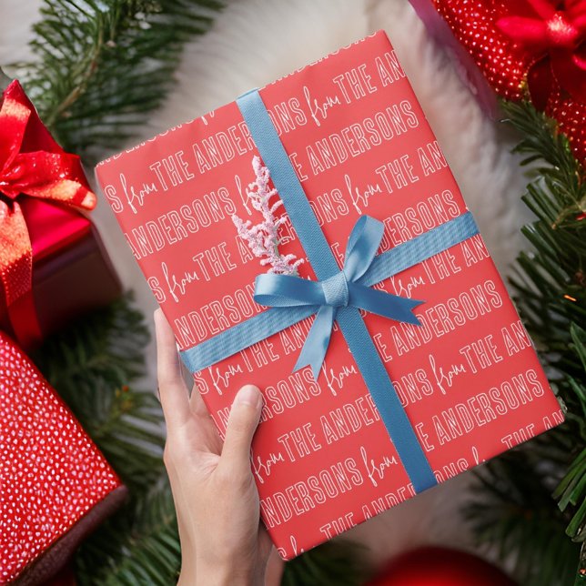 Modern enkel typgrafi Mönster Anpassningsbar-famil Presentpapper (Skapare uppladdad)