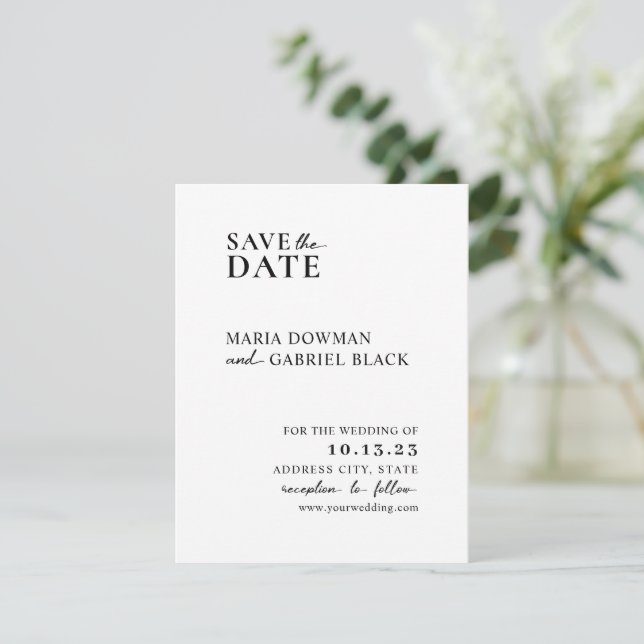 Modern enkel typografi av minimal Elegant Spara Datumet (Stående Fram)