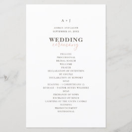 Modern enkel typografi. Elegant bröllopsprogram
