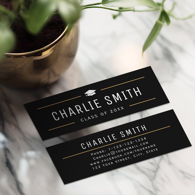 Modern Enkel Typografi Examen Namnkort  (Modern Simple Typography Graduate Name Card)