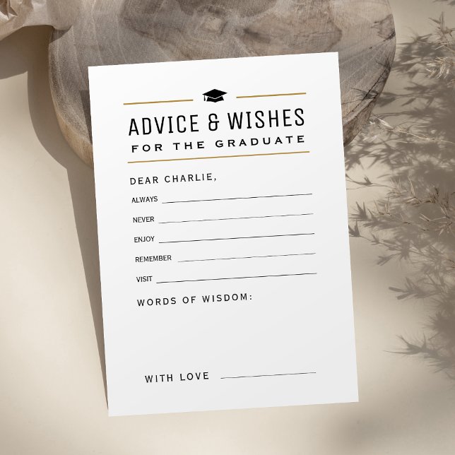 Modern enkel typografi Examen råd & önskningar  (Modern Simple Typography Graduate advice & wishes Card)