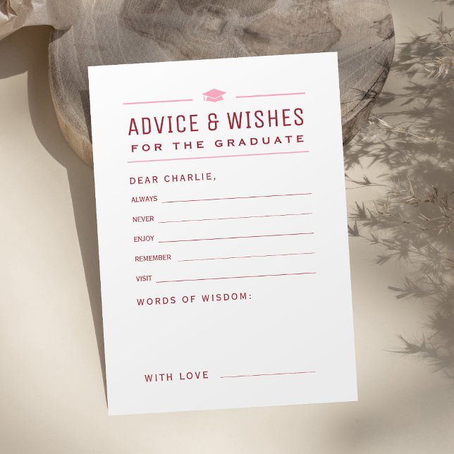 Modern enkel typografi Examen råd & önskningar  (Modern Simple Typography Graduate advice & wishes Card)