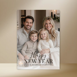 Modern Enkel Typografi Foto Högtidligt Nyår Julkort