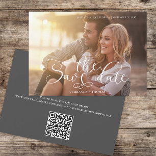 Modern enkel typografi Foto QR-kodwebbplats Spara Datumet