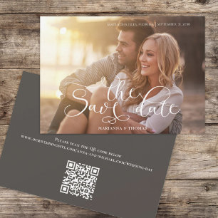 Modern enkel typografi Foto QR-kodwebbplats Spara Datumet