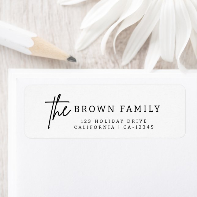 Modern enkel typografi returadressetikett returadress etikett (Insitu)