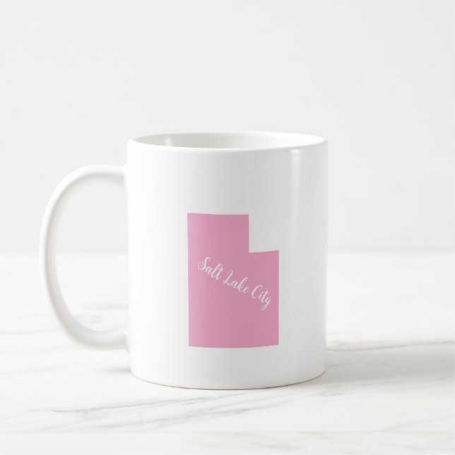 Modern enkel typografi - Utah State Rosa Kaffemugg (Vänster)