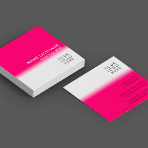 Modern enkel, unik Logotyp - Rosa vit Fyrkantigt Visitkort