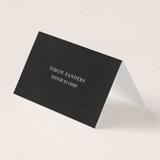 Modern Enkel Unik Minimalistisk Svart Visitkort (Framsida)