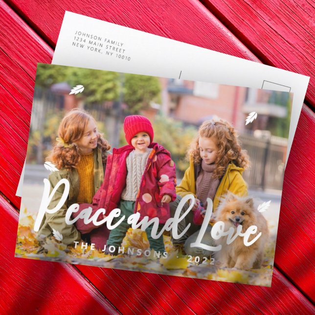 Modern enkel uppspelning av familjefoto Hälsning L Helg Vykort (Skapare uppladdad)