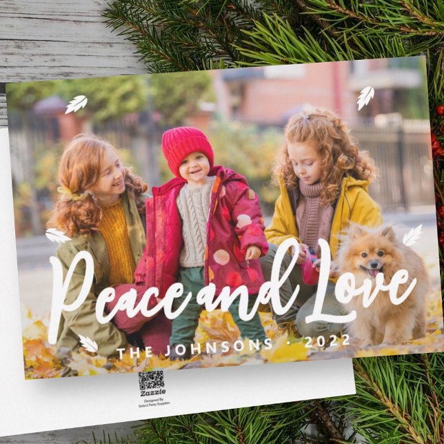 Modern enkel uppspelning av familjefoto Hälsning L Julkort (Skapare uppladdad)