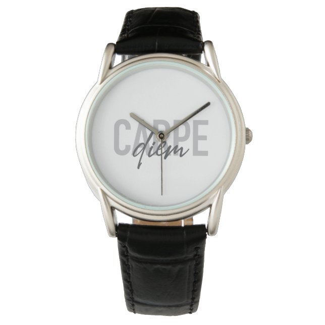 Modern, enkel, urban, coola design Carpe Diem Armbandsur (Framsida)