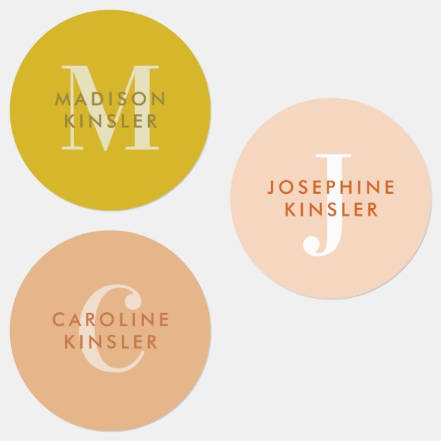 Modern enkel ursprunglig Boho-vattentät Namn-etike Klistermärke (Grupp)