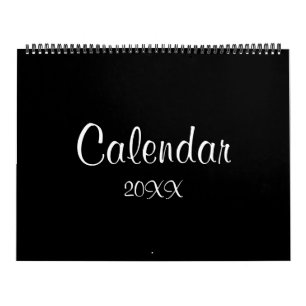 Modern enkel väggplanerare, minimalistisk svart 20 kalender
