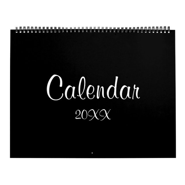 Modern enkel väggplanerare, minimalistisk svart 20 kalender (Omslag)