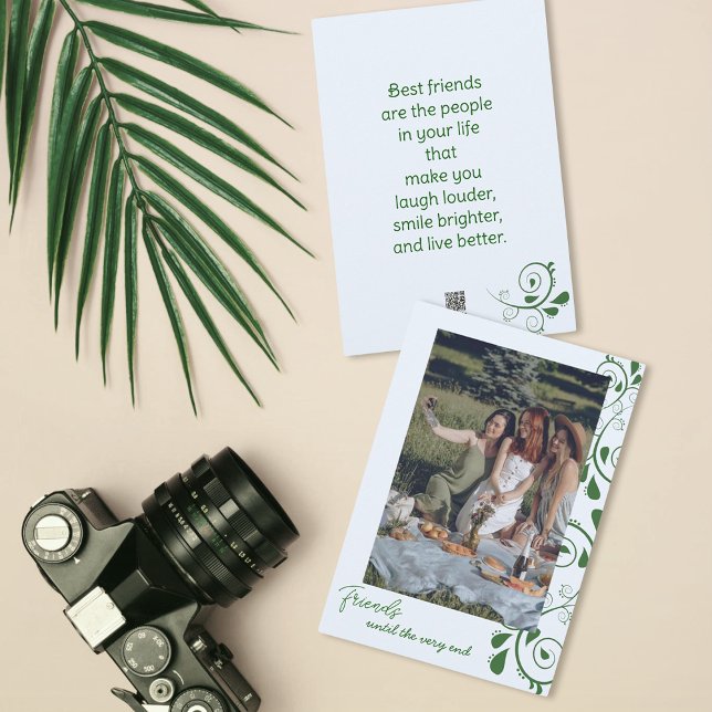Modern, enkel vän, fotokort Helgdag Julkort (Skapare uppladdad)
