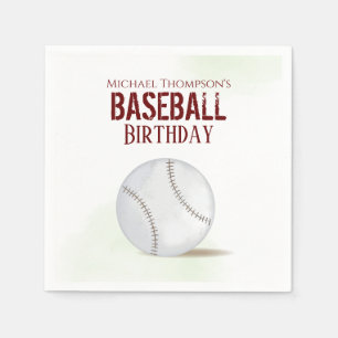 Modern enkel vattenfärg Baskeball-födelsedag Pappersservett