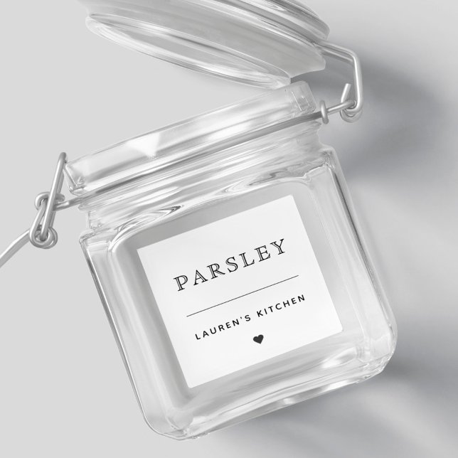 Modern Enkel Vattentät Krydda Burk Etikett för Kök (Skapare uppladdad)