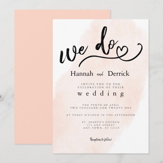 Modern enkel  vi gör typografi Bröllop Inbjudningar (Fram/baksida)