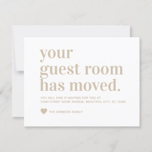 Modern enkel Vi har flyttat Guest Room Flytta Beig Meddelande