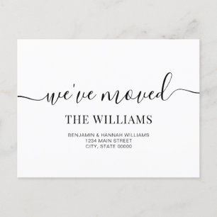 Modern enkel Vi har flyttat Ny Flytta i hemmet Meddelande Vykort
