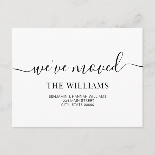 Modern Enkel Vi Har Flyttat Nytt Hem Flytt Meddelande Vykort (Framsida)