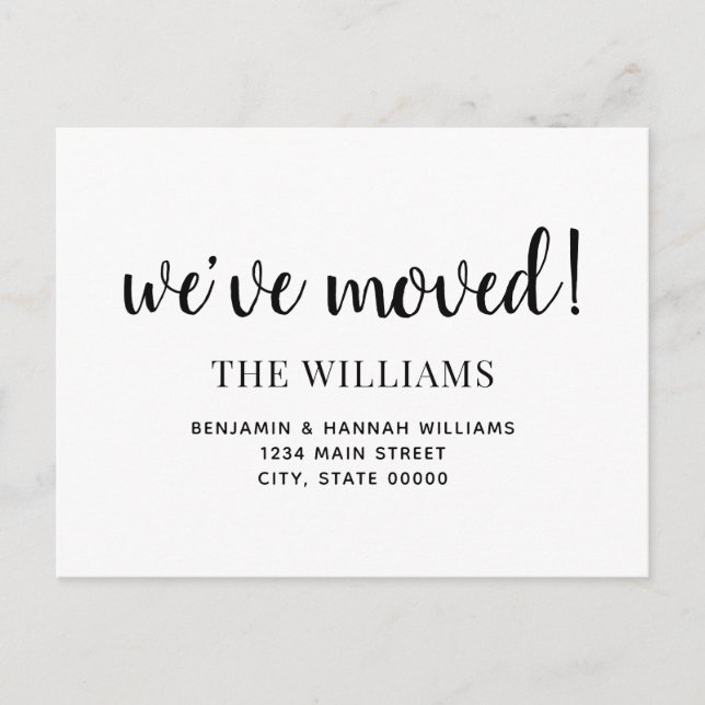 Modern Enkel Vi Har Flyttat Nytt Hem Flytt Meddelande Vykort (Framsida)