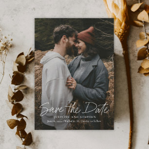 Modern enkel vigselbild Save The Date Magnetisk Inbjudningskort