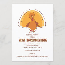 Modern enkel Virtuellare Thanksgiving i Turkiet Inbjudningar