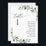 Modern enkel visitkort för sätesschemat i Bröllop Inbjudningar<br><div class="desc">Den här mallen för sätesdiagram i anpassadet är designad att samordna med vår samling Boho Greenery bröllop och har blandade vattenfärgsgröna löv parade med en klassserif i svart. Matchande objekt är tillgängliga.</div>