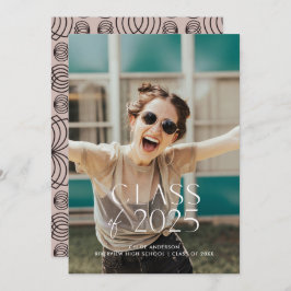 Modern enkel vit fotoStudentfest Inbjudningar