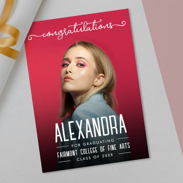 Modern Enkel Vit Grattis Examens Foto Kort (Skapare uppladdad)