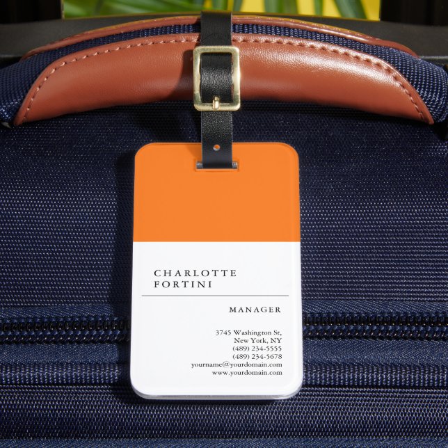 Modern enkel vit Gult Orange Färg minimalistisk Bagagebricka (Framsida Insitu 2)