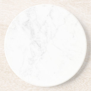 Modern Enkel Vit Marmor Rustik Pappers Coaster Underlägg