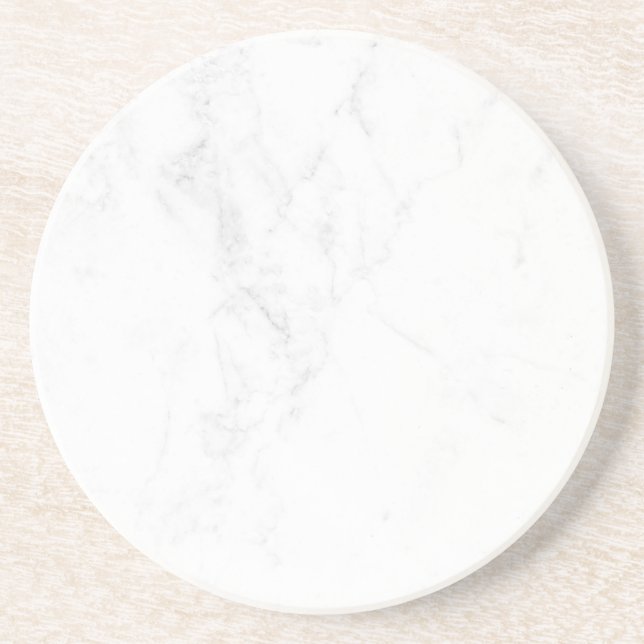 Modern Enkel Vit Marmor Rustik Pappers Coaster Underlägg (Framsidan)