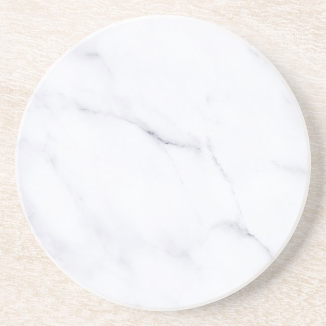 Modern Enkel Vit Marmor Rustik Pappersunderlägg Underlägg (Framsidan)