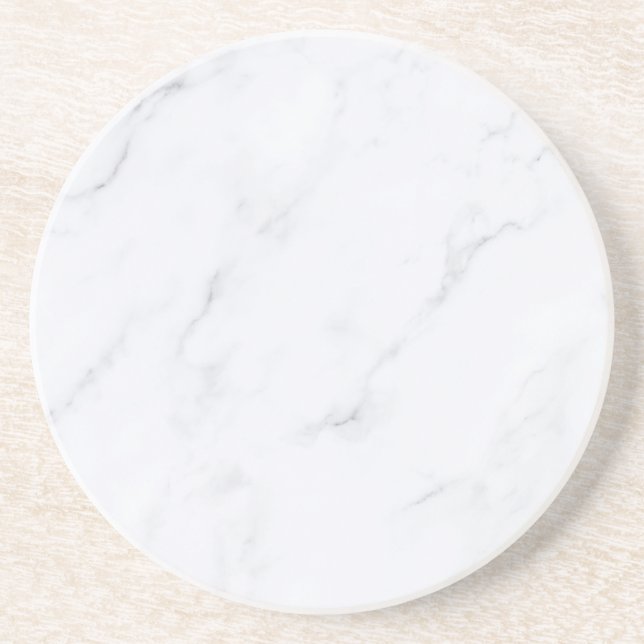 Modern Enkel Vit Marmor Rustik Pappersunderlägg Underlägg (Framsidan)