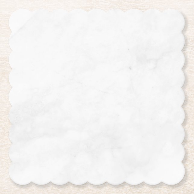 Modern Enkel Vit Marmor Rustik Pappersunderlägg Underlägg Papper (Framsida)