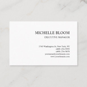 Modern Enkel Vit Minimalistisk Visitkort