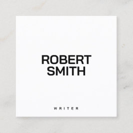 Modern enkel vit och svart Affärskort Fyrkantigt Visitkort