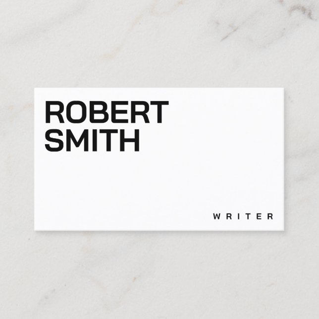 Modern enkel vit och svart Affärskort Visitkort (Framsida)