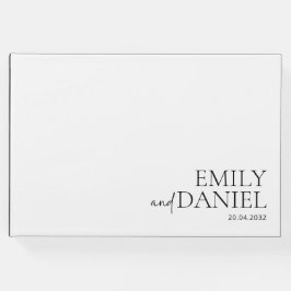 Modern, enkel, vit och svart gästböcker