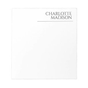 Modern Enkel Vit Trendig Minimalistisk Enkel Anteckningsblock