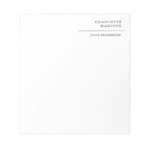 Modern Enkel Vit Trendig Minimalistisk Enkel Anteckningsblock