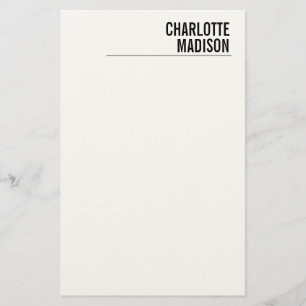 Modern Enkel Vit Trendig Minimalistisk Enkel  Brevpapper