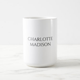 Modern Enkel Vit Trendig Minimalistisk Enkel Kaffemugg